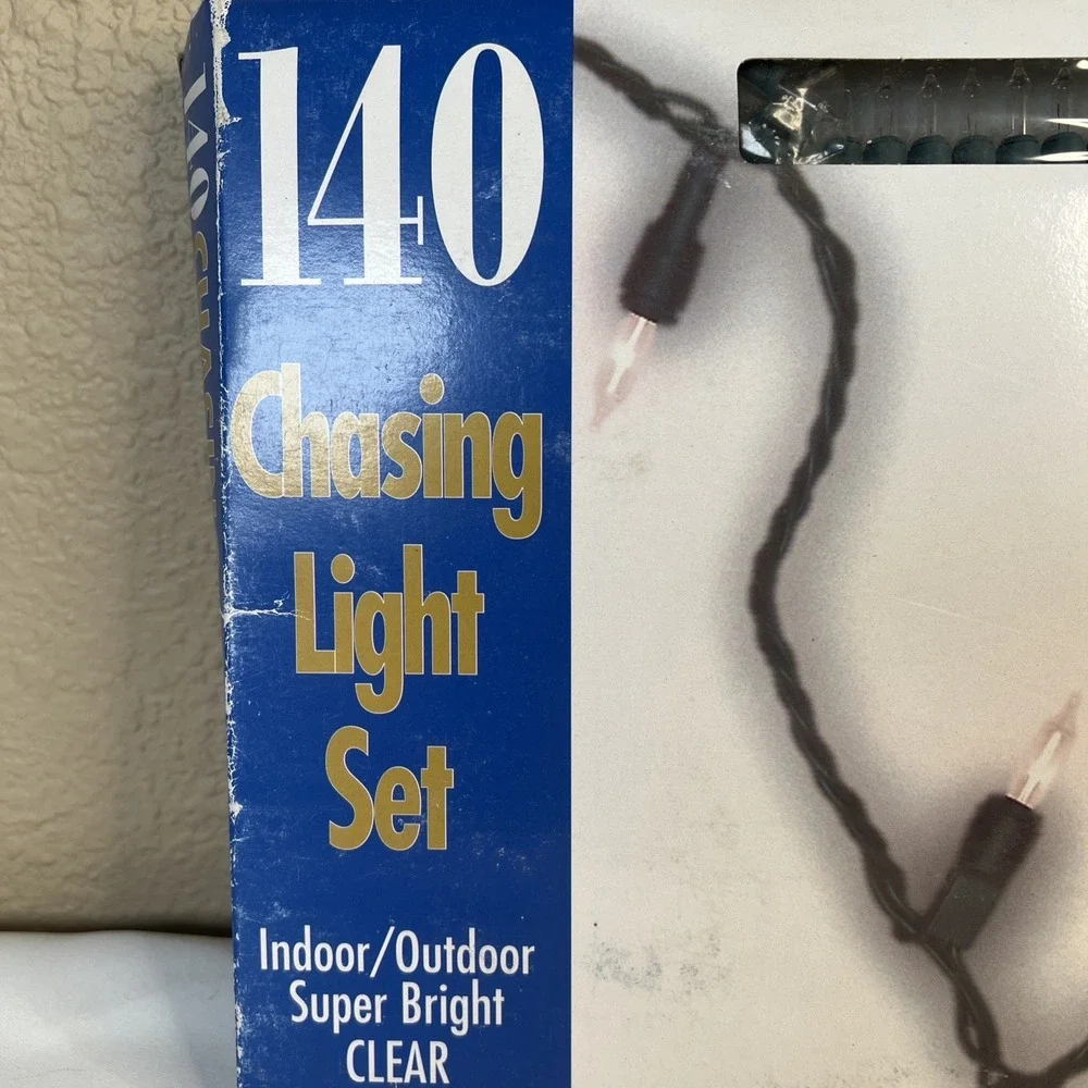 1996- VTG 140 CLEAR Lights Christmas Chasing Action Indoor Outdoor String Lights